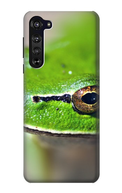 W3845 Grenouille verte Etui Coque Housse et Flip Housse Cuir pour Motorola Edge