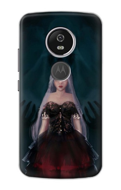 W3847 Lilith Devil Bride Gothique Fille Crâne Grim Reaper Etui Coque Housse et Flip Housse Cuir pour Motorola Moto E5 Plus