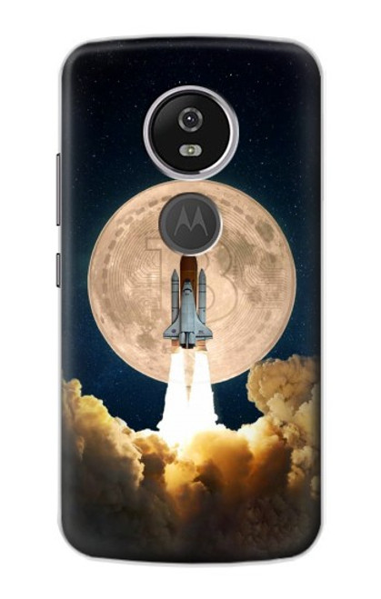 W3859 Bitcoin à la Lune Etui Coque Housse et Flip Housse Cuir pour Motorola Moto E5 Plus