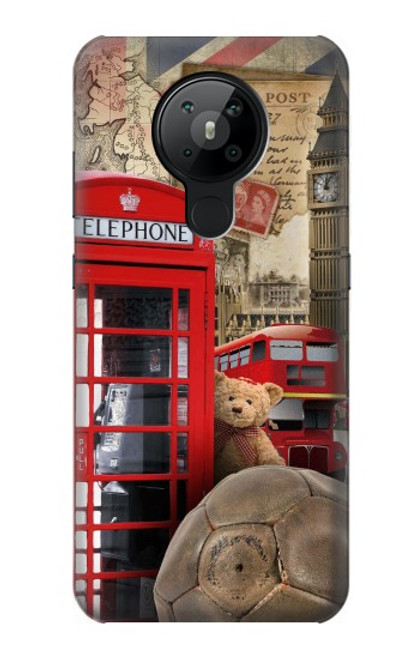 W3856 Vintage Londres Britannique Etui Coque Housse et Flip Housse Cuir pour Nokia 5.3