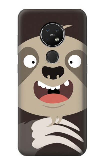 W3855 Dessin animé visage paresseux Etui Coque Housse et Flip Housse Cuir pour Nokia 7.2