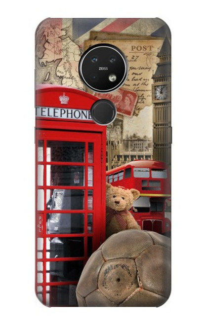 W3856 Vintage Londres Britannique Etui Coque Housse et Flip Housse Cuir pour Nokia 7.2