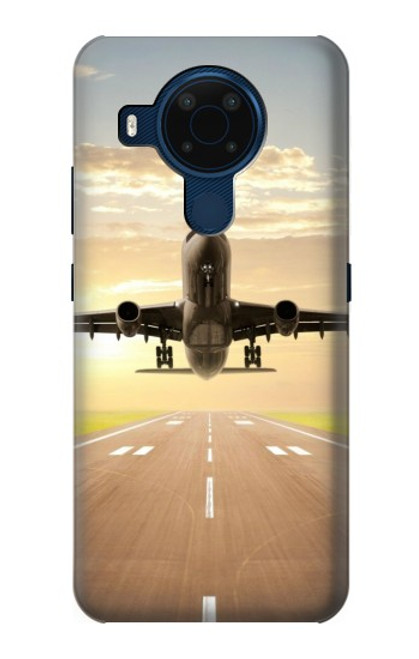 W3837 Avion Décollage Sunrise Etui Coque Housse et Flip Housse Cuir pour Nokia 5.4