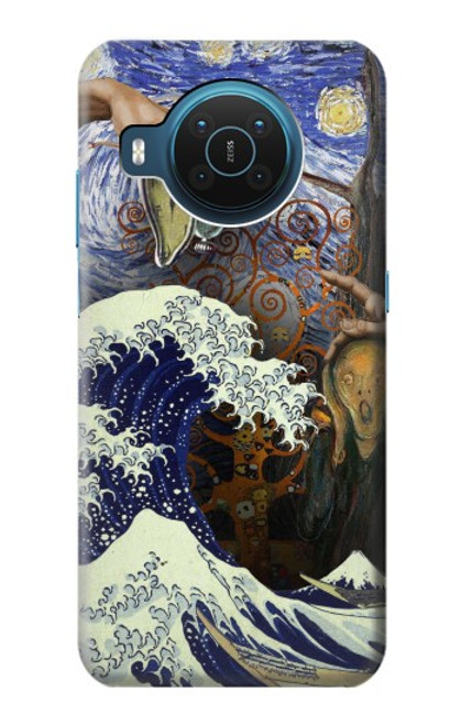 W3851 Monde de l'art Van Gogh Hokusai Da Vinci Etui Coque Housse et Flip Housse Cuir pour Nokia X20