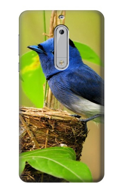 W3839 Oiseau bleu du bonheur Oiseau bleu Etui Coque Housse et Flip Housse Cuir pour Nokia 5