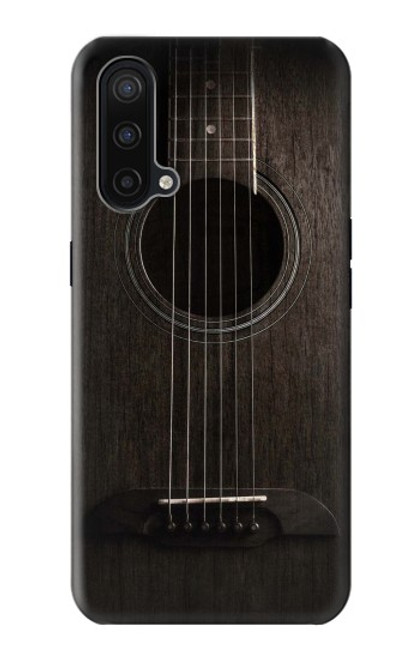 W3834 Guitare noire Old Woods Etui Coque Housse et Flip Housse Cuir pour OnePlus Nord CE 5G
