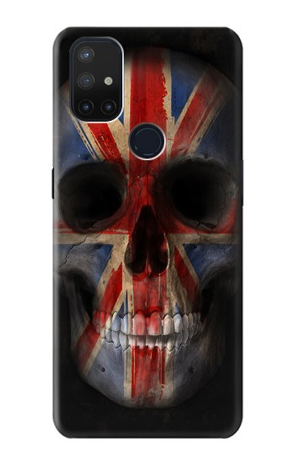 W3848 Crâne de drapeau du Royaume-Uni Etui Coque Housse et Flip Housse Cuir pour OnePlus Nord N10 5G