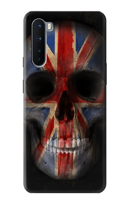 W3848 Crâne de drapeau du Royaume-Uni Etui Coque Housse et Flip Housse Cuir pour OnePlus Nord