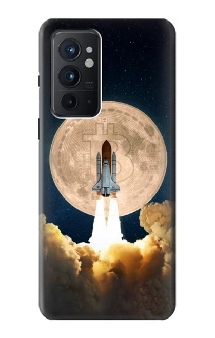 W3859 Bitcoin à la Lune Etui Coque Housse et Flip Housse Cuir pour OnePlus 9RT 5G