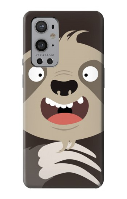 W3855 Dessin animé visage paresseux Etui Coque Housse et Flip Housse Cuir pour OnePlus 9 Pro