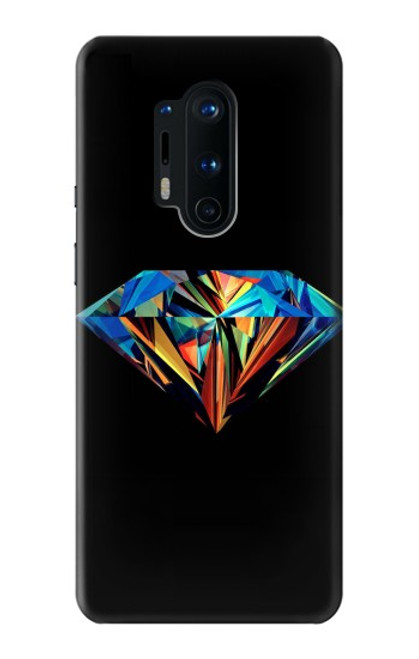 W3842 Diamant coloré abstrait Etui Coque Housse et Flip Housse Cuir pour OnePlus 8 Pro