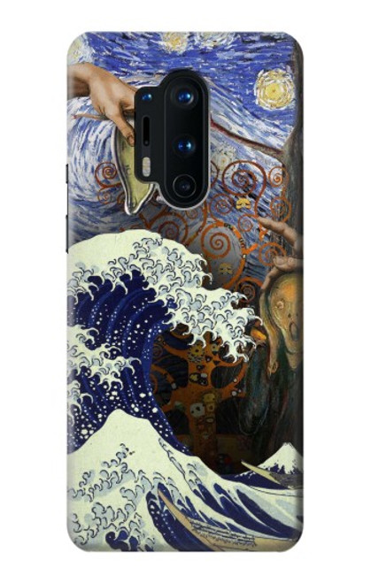 W3851 Monde de l'art Van Gogh Hokusai Da Vinci Etui Coque Housse et Flip Housse Cuir pour OnePlus 8 Pro