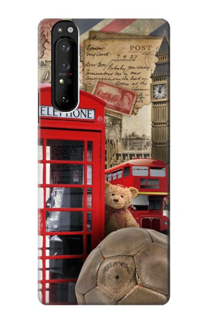 W3856 Vintage Londres Britannique Etui Coque Housse et Flip Housse Cuir pour Sony Xperia 1 III