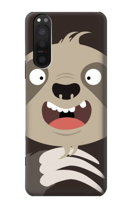 W3855 Dessin animé visage paresseux Etui Coque Housse et Flip Housse Cuir pour Sony Xperia 5 II