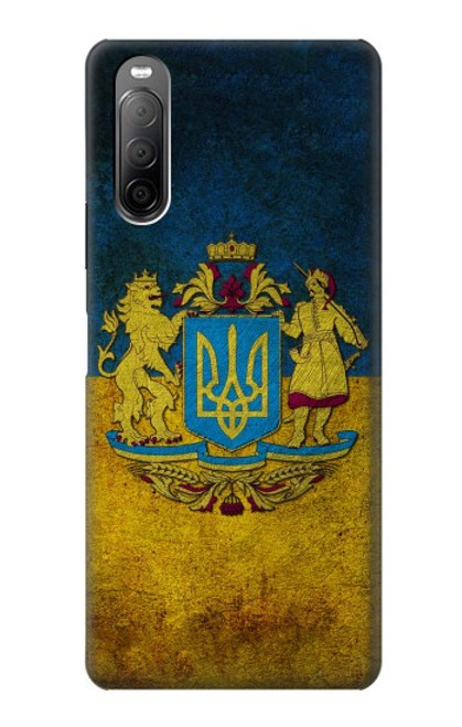 W3858 Drapeau de l'Ukraine Etui Coque Housse et Flip Housse Cuir pour Sony Xperia 10 II