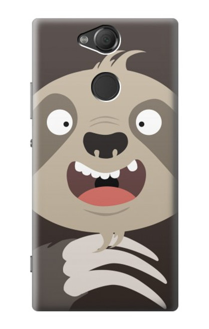 W3855 Dessin animé visage paresseux Etui Coque Housse et Flip Housse Cuir pour Sony Xperia XA2