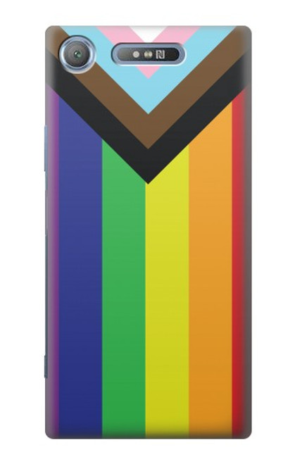 W3846 Drapeau de fierté LGBT Etui Coque Housse et Flip Housse Cuir pour Sony Xperia XZ1