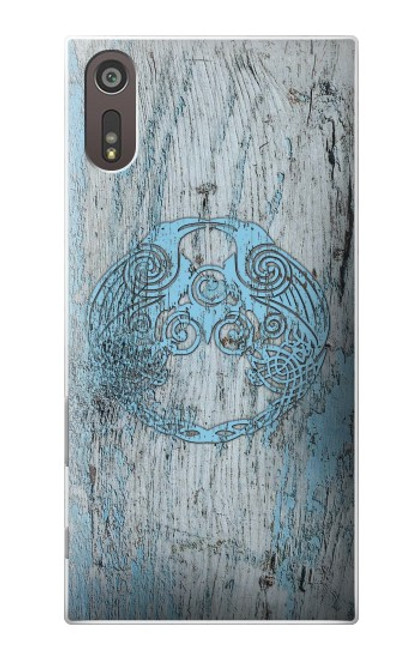 W3829 Huginn et Muninn Twin Ravens Norse Etui Coque Housse et Flip Housse Cuir pour Sony Xperia XZ