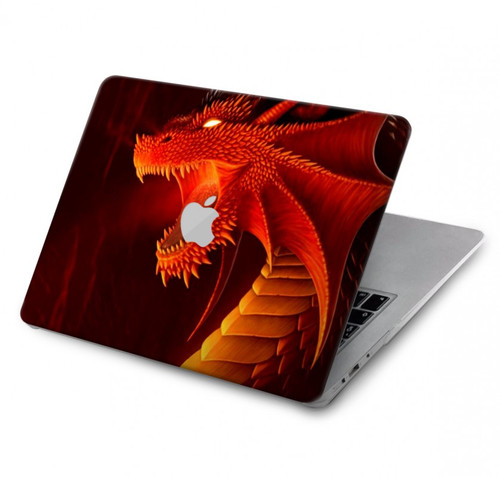 W0526 Dragon Rouge Etui Coque Housse pour MacBook Pro 16 M1,M2 (2021,2023) - A2485, A2780