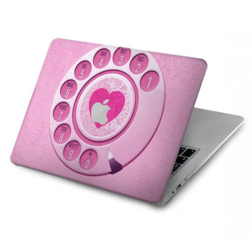 W2847 Rose Rétro téléphone Rotatif Etui Coque Housse pour MacBook Pro 16 M1,M2 (2021,2023) - A2485, A2780