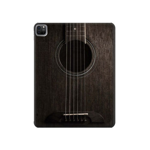 W3834 Guitare noire Old Woods Tablet Etui Coque Housse pour iPad Pro 12.9 (2022, 2021, 2020, 2018), Air 13 (2024)