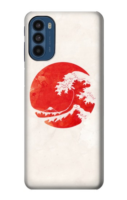 W3237 Waves Japon Drapeau Etui Coque Housse et Flip Housse Cuir pour Motorola Moto G41