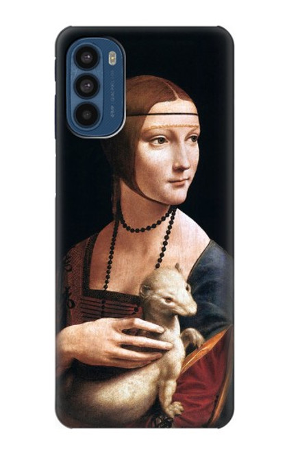 W3471 Lady hermine Leonardo da Vinci Etui Coque Housse et Flip Housse Cuir pour Motorola Moto G41