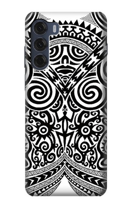 W1655 Tatouage maori Etui Coque Housse et Flip Housse Cuir pour Motorola Moto G200 5G