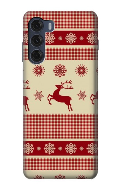 W2310 Noël Rennes neige Etui Coque Housse et Flip Housse Cuir pour Motorola Moto G200 5G