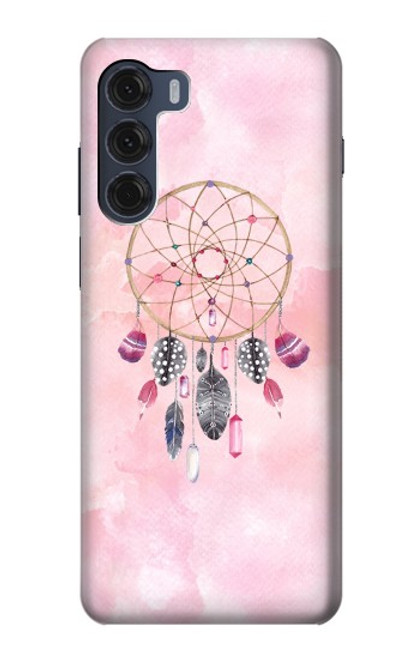 W3094 Peinture Dreamcatcher Aquarelle Etui Coque Housse et Flip Housse Cuir pour Motorola Moto G200 5G