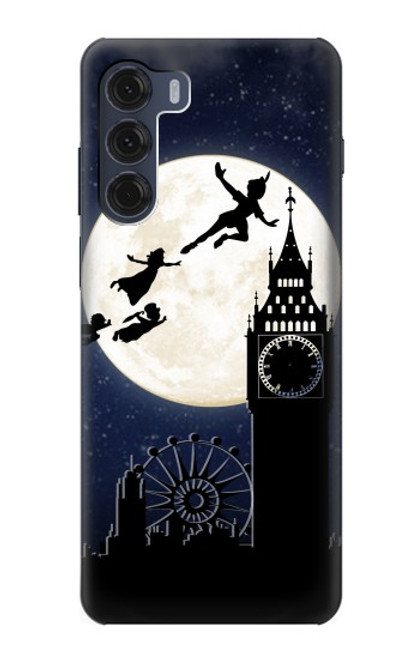 W3249 Peter Pan Pleine Lune Nuit Etui Coque Housse et Flip Housse Cuir pour Motorola Moto G200 5G