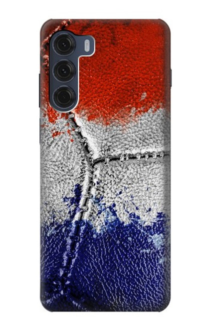 W3304 France Drapeau graphique Football Millésime Etui Coque Housse et Flip Housse Cuir pour Motorola Moto G200 5G