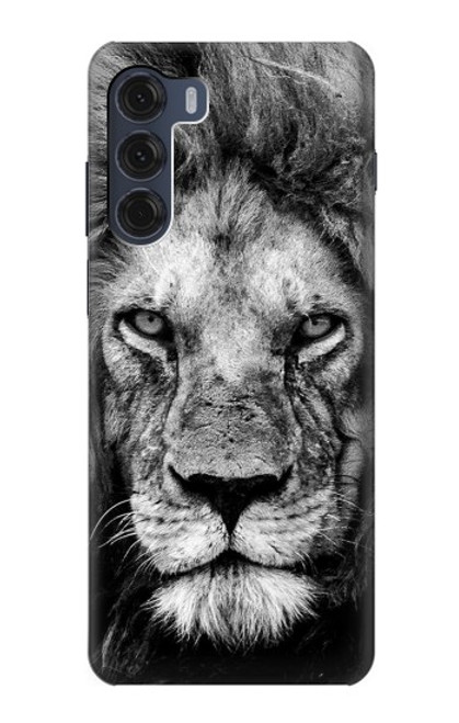 W3372 Lion Visage Etui Coque Housse et Flip Housse Cuir pour Motorola Moto G200 5G