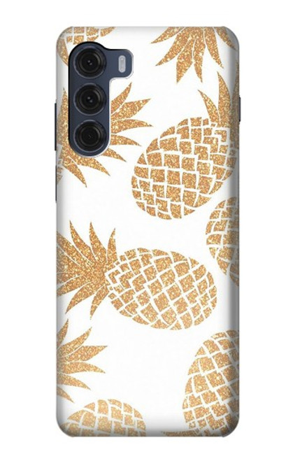 W3718 Ananas sans soudure Etui Coque Housse et Flip Housse Cuir pour Motorola Moto G200 5G