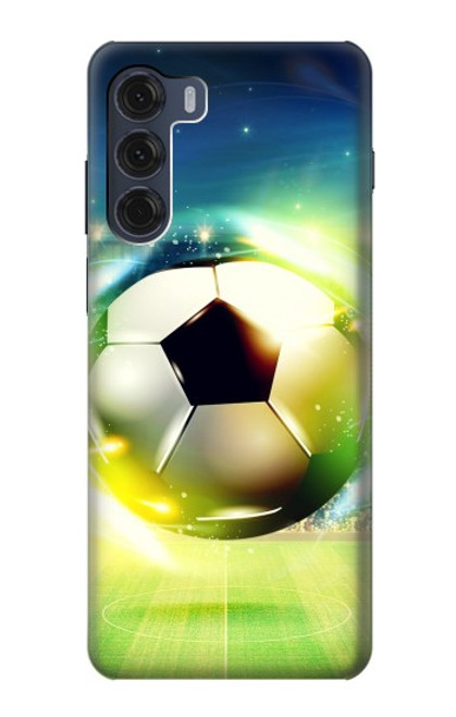 W3844 Ballon de football de football rougeoyant Etui Coque Housse et Flip Housse Cuir pour Motorola Moto G200 5G