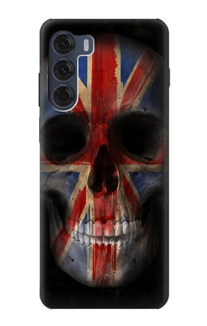 W3848 Crâne de drapeau du Royaume-Uni Etui Coque Housse et Flip Housse Cuir pour Motorola Moto G200 5G