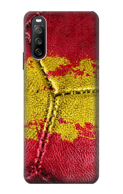 W3315 Espagne Drapeau graphique Football Millésime Etui Coque Housse et Flip Housse Cuir pour Sony Xperia 10 III Lite