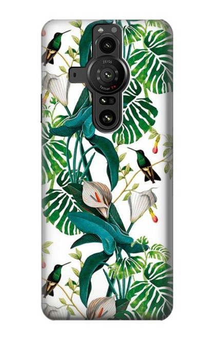 W3697 Oiseaux de la vie des feuilles Etui Coque Housse et Flip Housse Cuir pour Sony Xperia Pro-I
