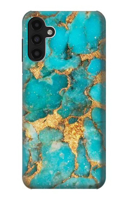 W2906 Aqua Turquoise Pierre Etui Coque Housse et Flip Housse Cuir pour Samsung Galaxy A13 4G