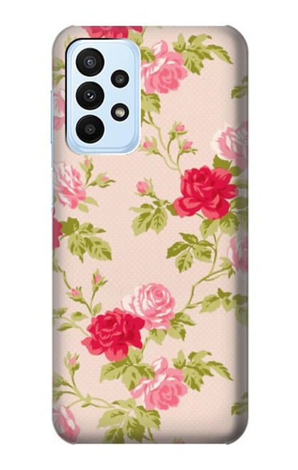 W3037 Jolie Flora Rose Cottage Etui Coque Housse et Flip Housse Cuir pour Samsung Galaxy A23