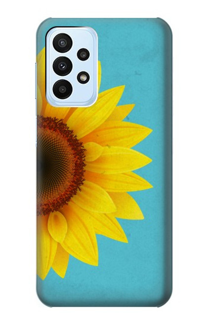 W3039 Tournesol Bleu millésimé Etui Coque Housse et Flip Housse Cuir pour Samsung Galaxy A23