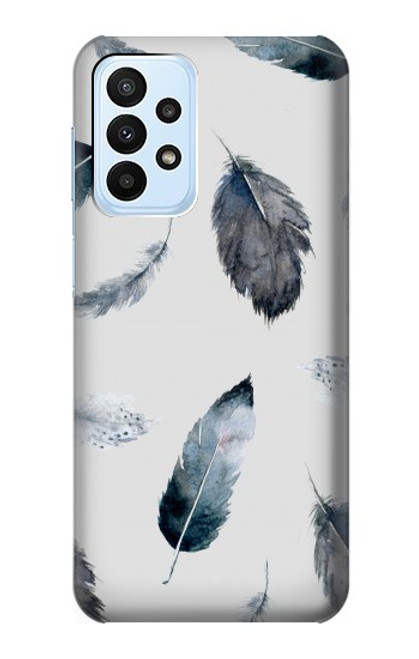 W3085 Motif de peinture Plume Etui Coque Housse et Flip Housse Cuir pour Samsung Galaxy A23