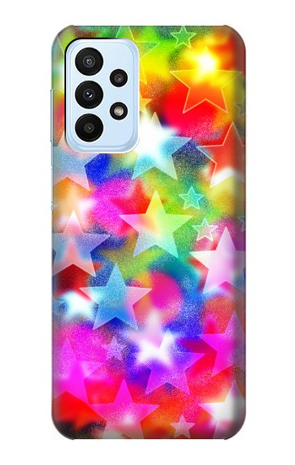 W3292 Coloré Disco étoile Etui Coque Housse et Flip Housse Cuir pour Samsung Galaxy A23