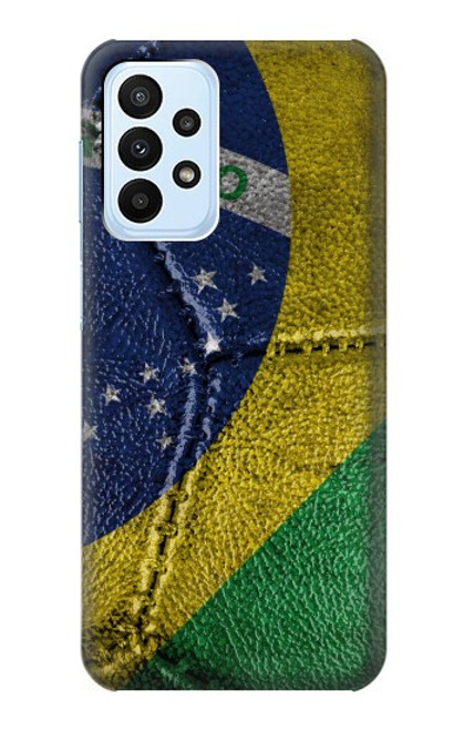 W3297 Brésil Drapeau graphique Football Millésime Etui Coque Housse et Flip Housse Cuir pour Samsung Galaxy A23