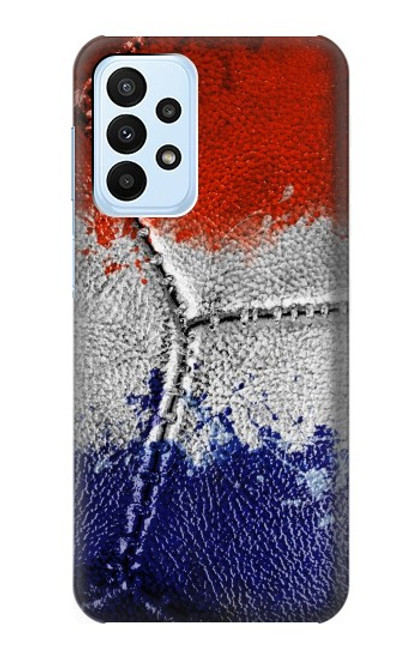 W3304 France Drapeau graphique Football Millésime Etui Coque Housse et Flip Housse Cuir pour Samsung Galaxy A23