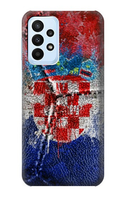 W3313 Croatie Drapeau graphique Football Millésime Etui Coque Housse et Flip Housse Cuir pour Samsung Galaxy A23