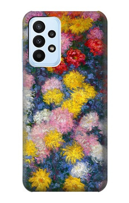 W3342 Claude Monet Chrysanthèmes Etui Coque Housse et Flip Housse Cuir pour Samsung Galaxy A23