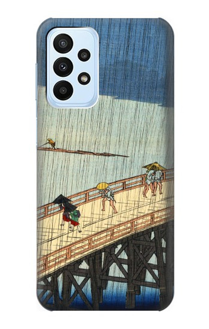 W3347 Utagawa Hiroshige douche soudaine Etui Coque Housse et Flip Housse Cuir pour Samsung Galaxy A23