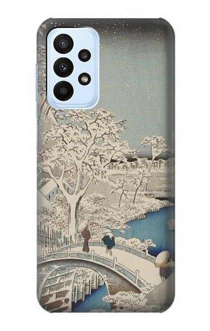 W3350 Utagawa Hiroshige Tambour Pont Yuhi Hill à Meguro Etui Coque Housse et Flip Housse Cuir pour Samsung Galaxy A23