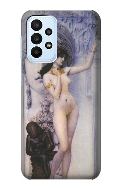 W3353 Gustav Klimt Allégorie de la sculpture Etui Coque Housse et Flip Housse Cuir pour Samsung Galaxy A23